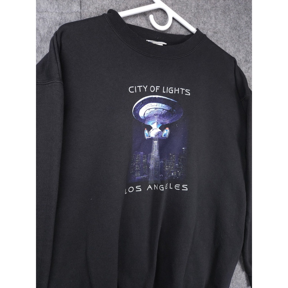 Vintage Star Trek Sweatshirt Men's Large Black Enterprise Los Angeles Paramount